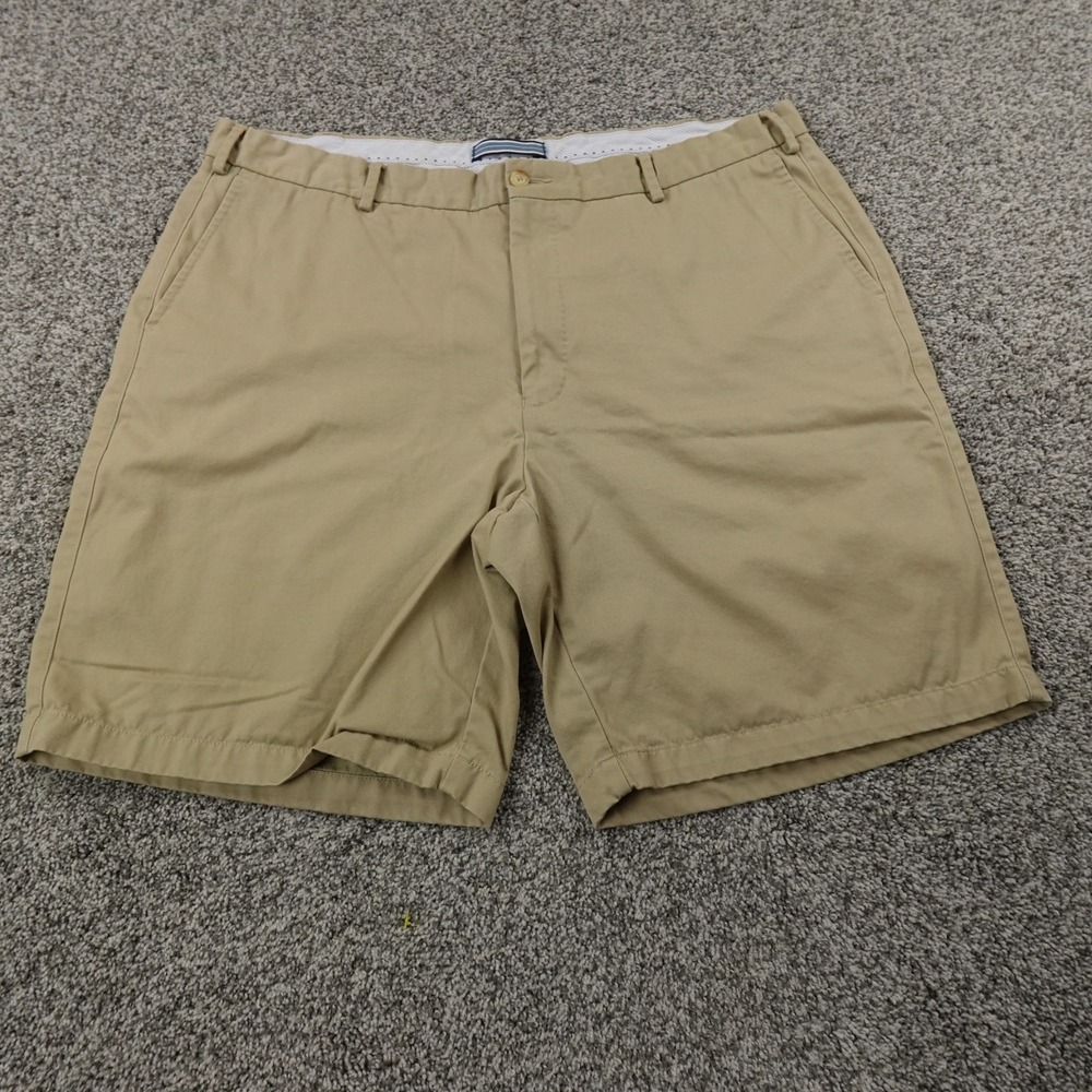 Peter Millar Shorts Mens 40 Brown Beige Chino Golf Pima Cotton Preppy Flat Front
